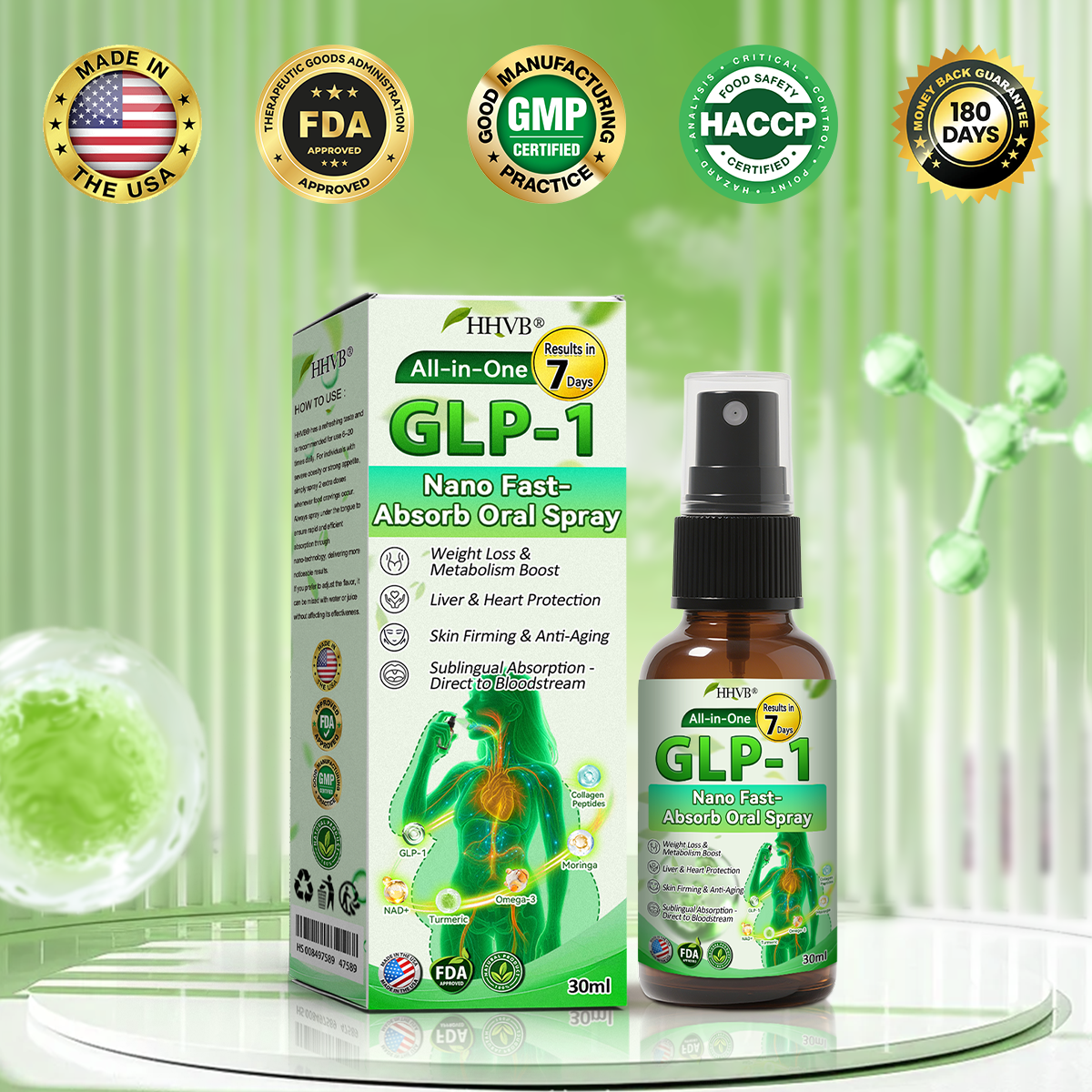 𝑶𝒇𝒇𝒊𝒄𝒊𝒂𝒍 𝑺𝒕𝒐𝒓𝒆 | 𝐇𝐇𝖵𝘽® 🏅✨𝐺𝐿𝑃-𝟏  All-𝒊𝒏-𝑶𝒏𝒆 Nano Fast-Absorb Oral Spray  (𝐉𝐮𝐬𝐭 2 -3 𝒕𝒊𝒎𝒆𝒔 𝐚 𝐝𝐚𝐲, 𝐯𝐢𝐬𝐢𝐛𝐥𝐞 𝐜𝐡𝐚𝐧𝐠𝐞𝐬 𝐢𝐧 𝟕 𝐝𝐚𝐲𝐬） ✅ 𝐅𝐨𝐫 𝐨𝐛𝐞𝐬𝐢𝐭𝐲, 𝐜𝐚𝐫𝐝𝐢𝐨𝐯𝐚𝐬𝐜𝐮𝐥𝐚𝐫 𝐡𝐞𝐚𝐥𝐭𝐡, 𝐝𝐢𝐚𝐛𝐞𝐭𝐞𝐬, 𝐬𝐥𝐞𝐞𝐩 𝐚𝐩𝐧𝐞𝐚, 𝐆𝐮𝐭 𝐇𝐞𝐚𝐥𝐭𝐡, 𝐣𝐨𝐢𝐧𝐭 𝐢𝐬𝐬𝐮𝐞𝐬, 𝐚𝐧𝐝 𝐦𝐨𝐫𝐞